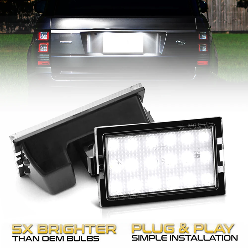 

2Pcs Error Free 6000K LED License Number Plate Light Lamps For Land Rover Discovery 3 4/Range Rover Sport L320/Freelander 2