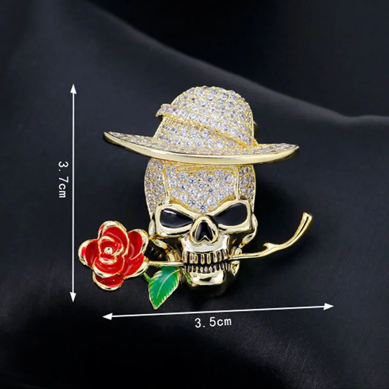 Модный сверкающий фианит Хэллоуин булавки для мужчин и женщин бижутерия высокое