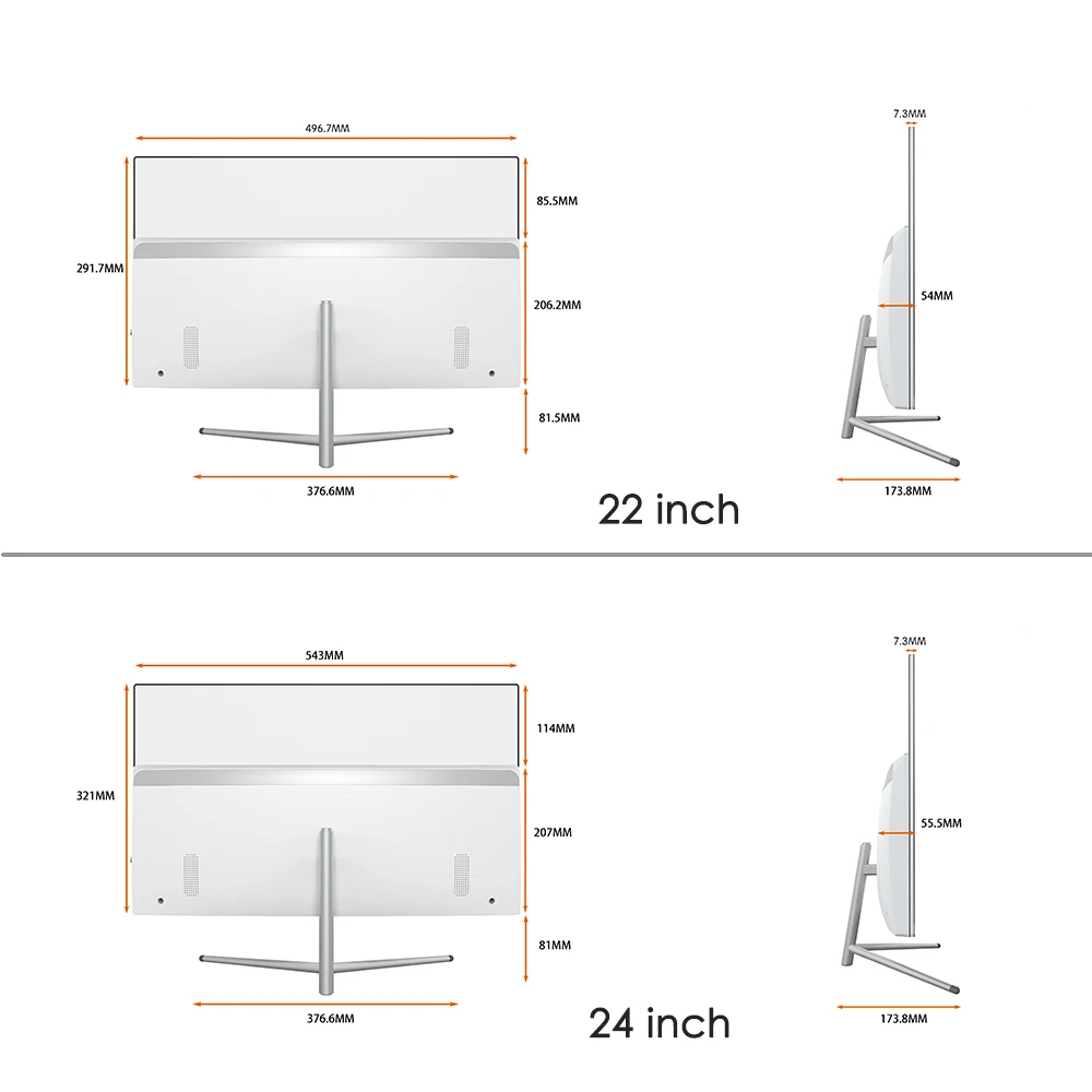 

IXUR 23.6 Inch Office Desktop All-in-one PC For Intel Quad-core I3/I5/I7 8G RAM SSD 120G/240G/480GB Support WiFi, Bluetooth 4.0