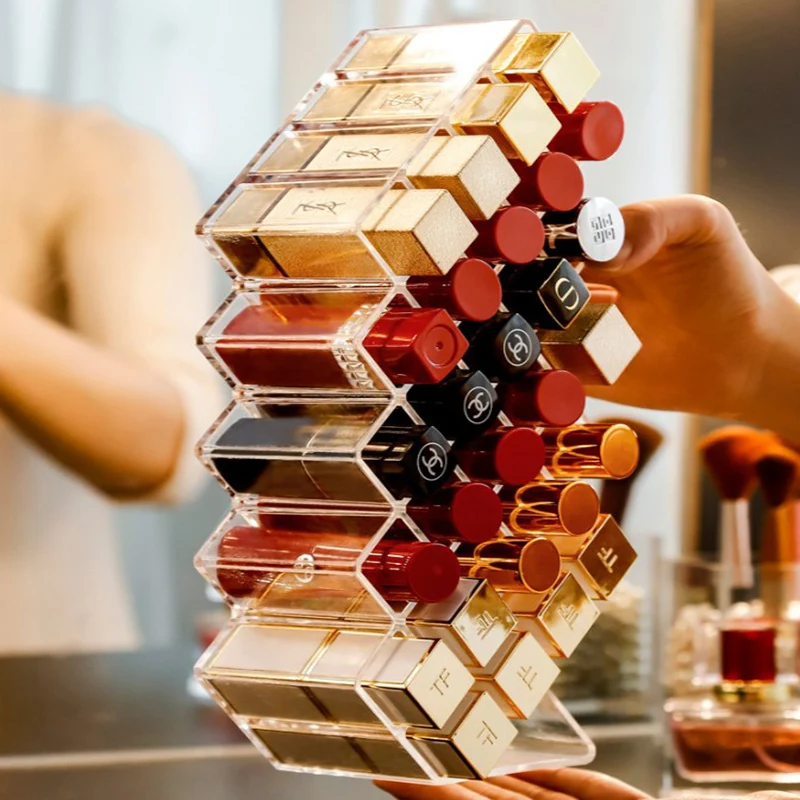 28 сетка для хранения помады прозрачный органайзер макияжа акриловая подставка