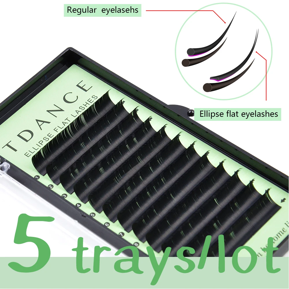 TDANCE 5 лотков/лот дуговые плоские ресниц удлинитель Ресниц Новые матовые из