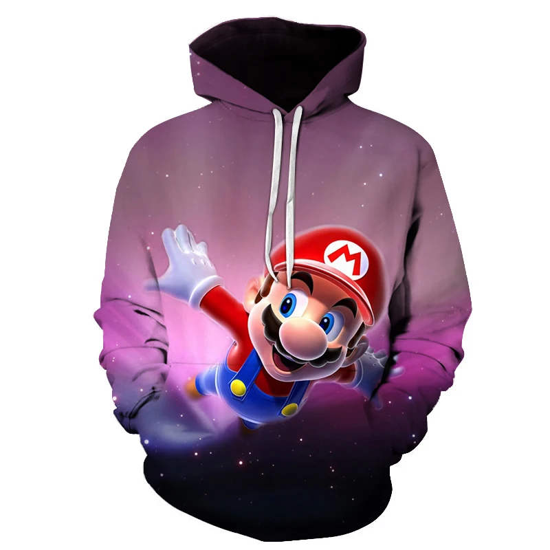 Осень 2020 новый стиль толстовка с капюшоном аниме Супер Марио 3D принт мужская