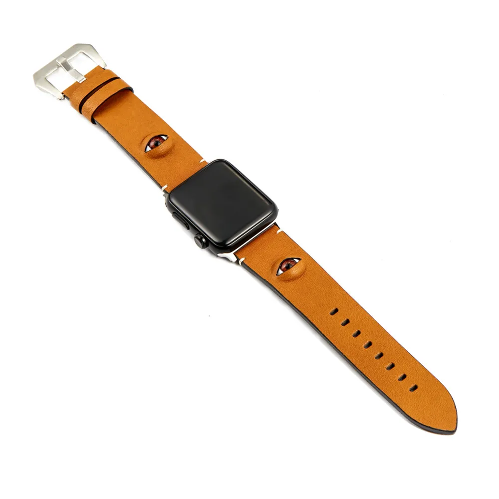 

Stereo Eye Pattern Personality Strap for Apple Watch Band Series SE 6 5 4 3 2 Leather Bracelet for iWatch 40mm 44mm 38mm 42mm