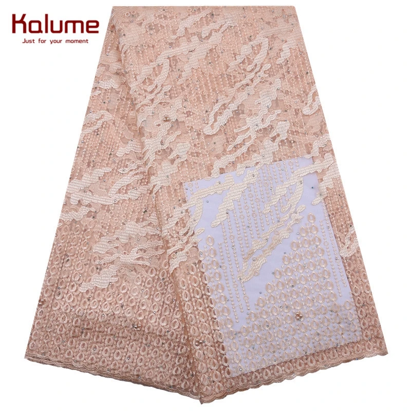 Серебряная африканская сухая кружевная ткань Kalume дешевая французская сетчатая