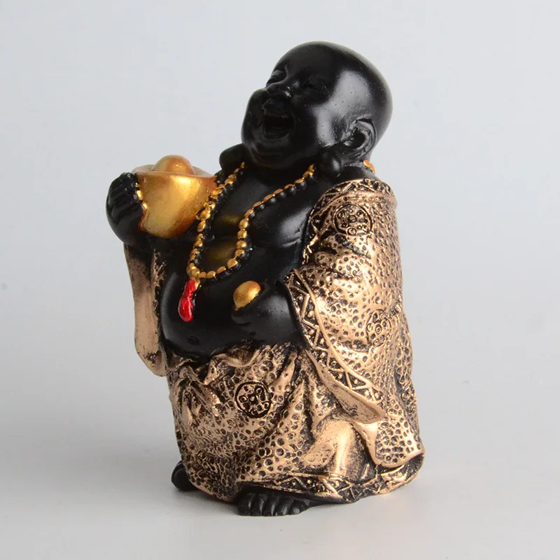 Китайский стиль деньги Будда декоративная статуя из смолы для украшения дома