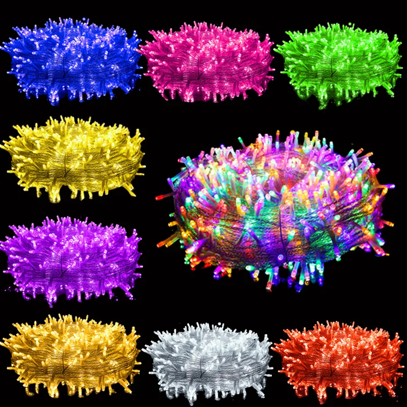 

Рождественская гирлянда, светильник для свадебной вечеринки, сказочное украшение, 100 метра, 8 режимов, функция памяти, 29 в (сине-белый)