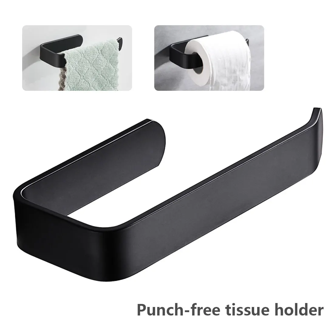 

Household Toilet Wall Mount Toilet Paper Holder Stainless Steel Bathroom Kitchen Roll Paper Accessory Towel Accessories Holders