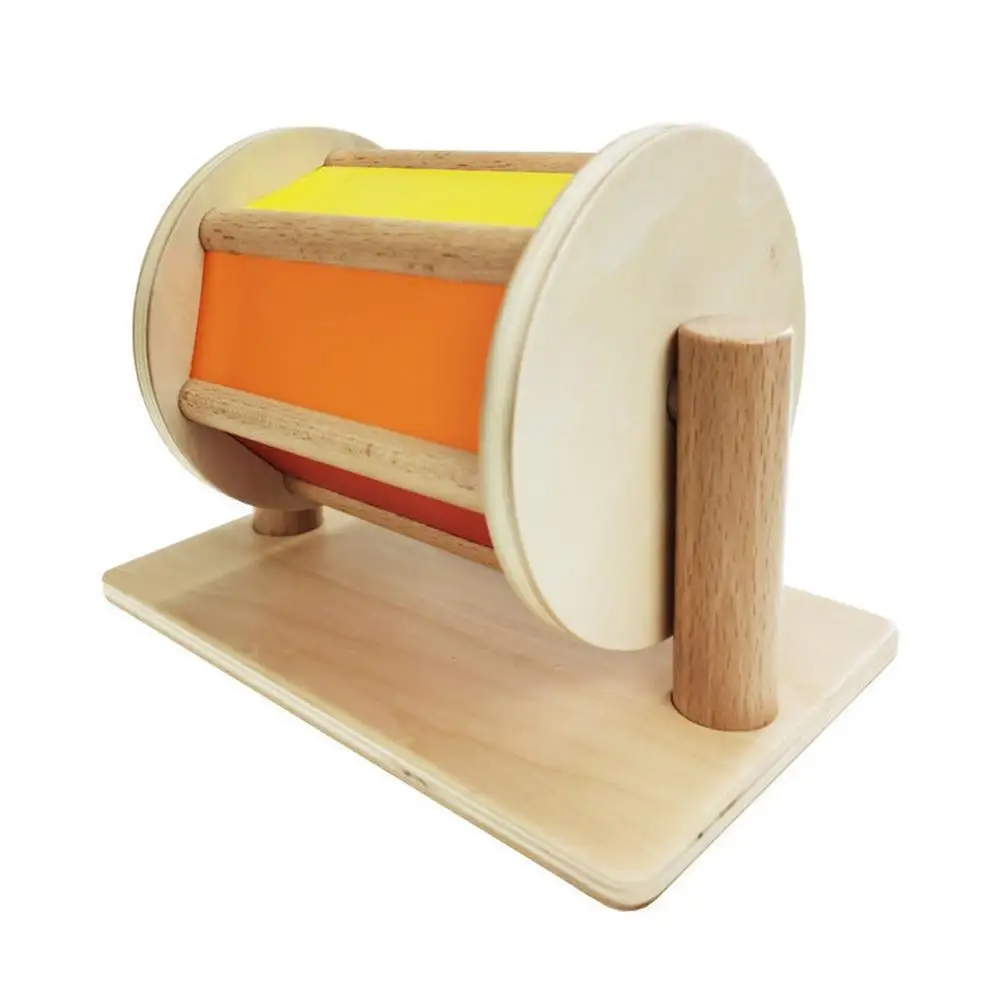 

Montessori Materials Wooden Sensory Drum with Mirror Sounds Drum Educational Toys for Children Baby Toys 0-12 Months