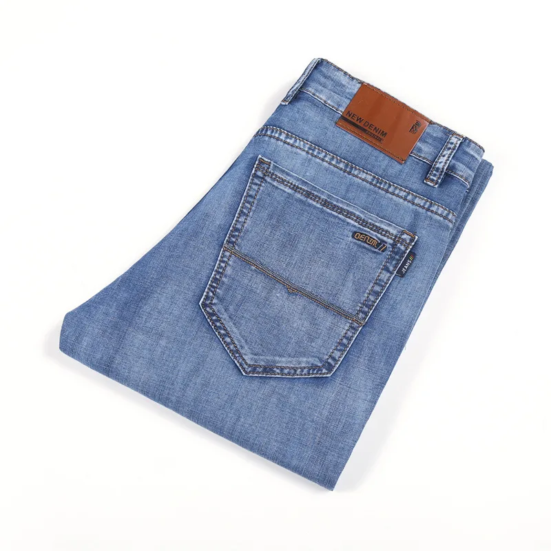 

Straight jeans men's 2020 summer thin casual men's trousers loose summer light and skin-friendly men's denim trousers