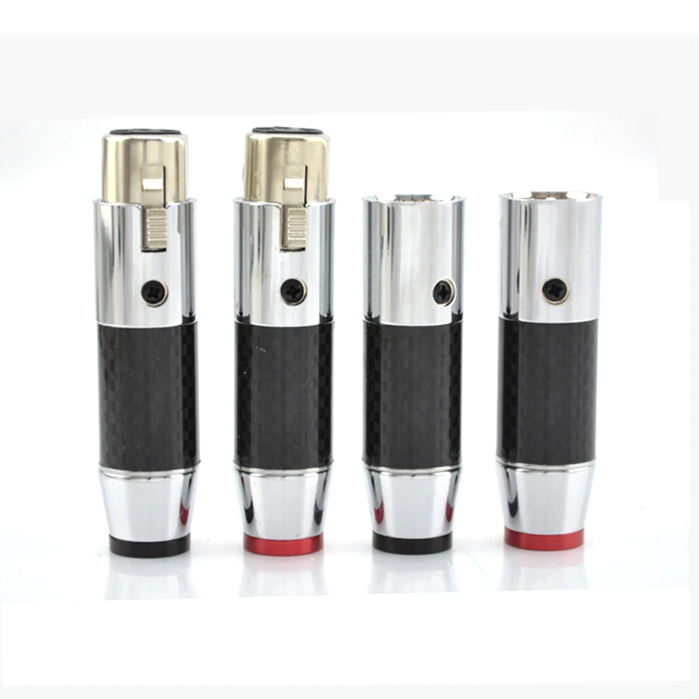 4 шт. высококачественный Переходник XLR из углеродного волокна с родиевым