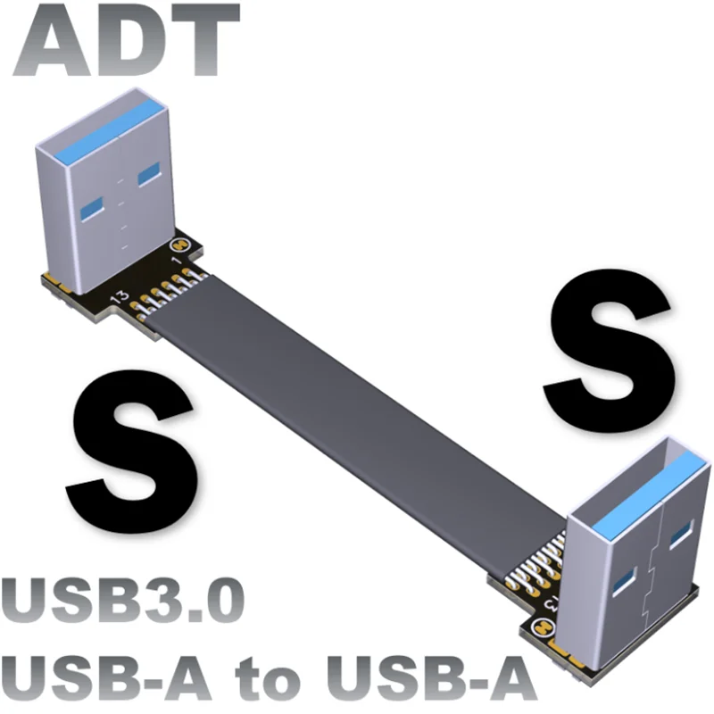 Cable de extensión USB 3,0 A macho, supervelocidad HDD, ángulo de 90/270...