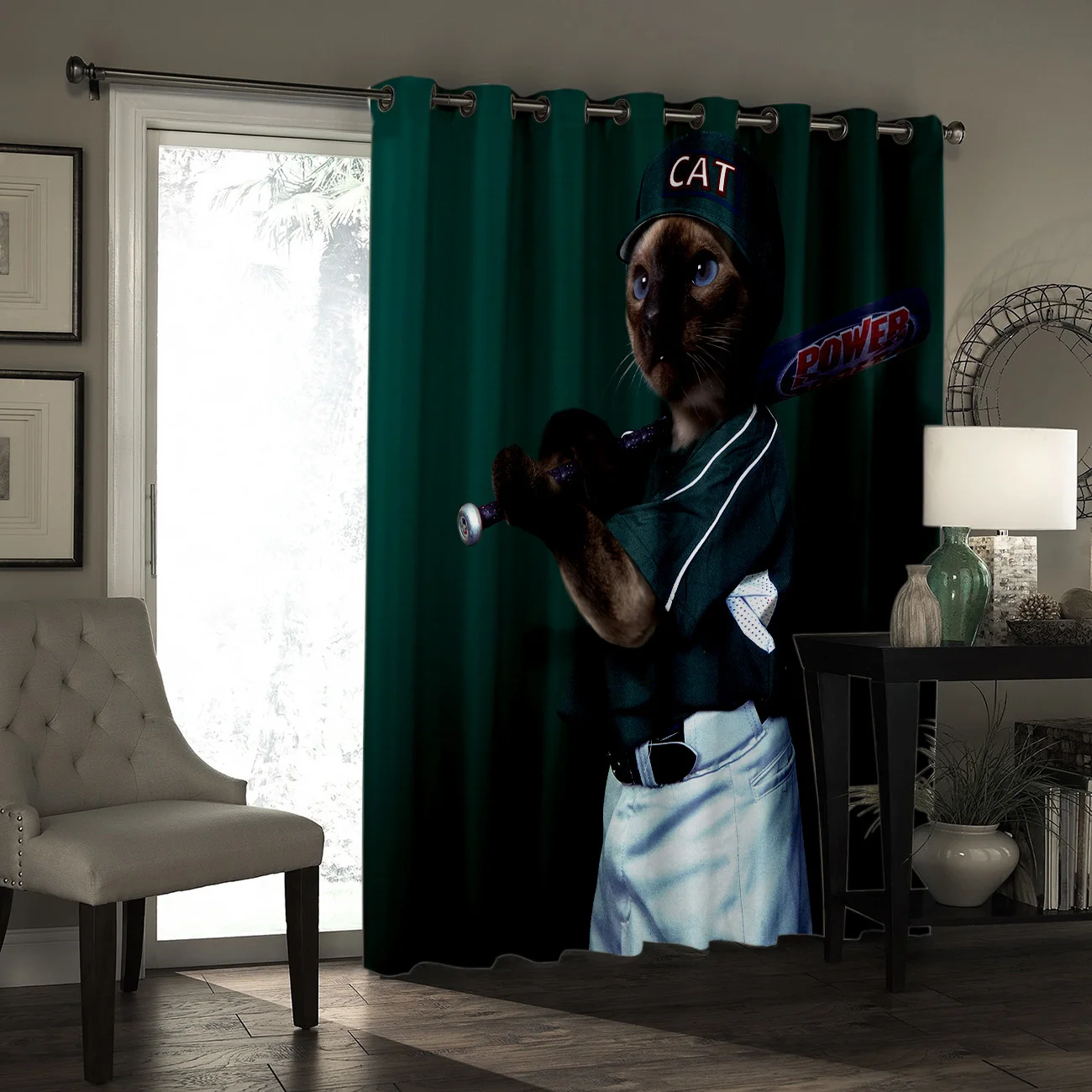 Бейсбольная кошка забавные животные затемняющие кухонные декоративные