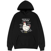 anatomy of a chicken letter print hoodie country farm men women hoodies cute chick sweatshirt cartoon autumn winter sweatshirts