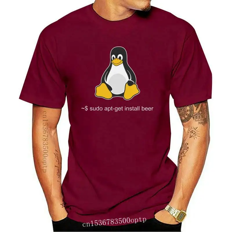 

Новая забавная футболка Linux Sudo Get Me A Beer, Мужская футболка с коротким рукавом, с пингвином, программатором, компьютером-разработчиком Geek Nerd, хл...