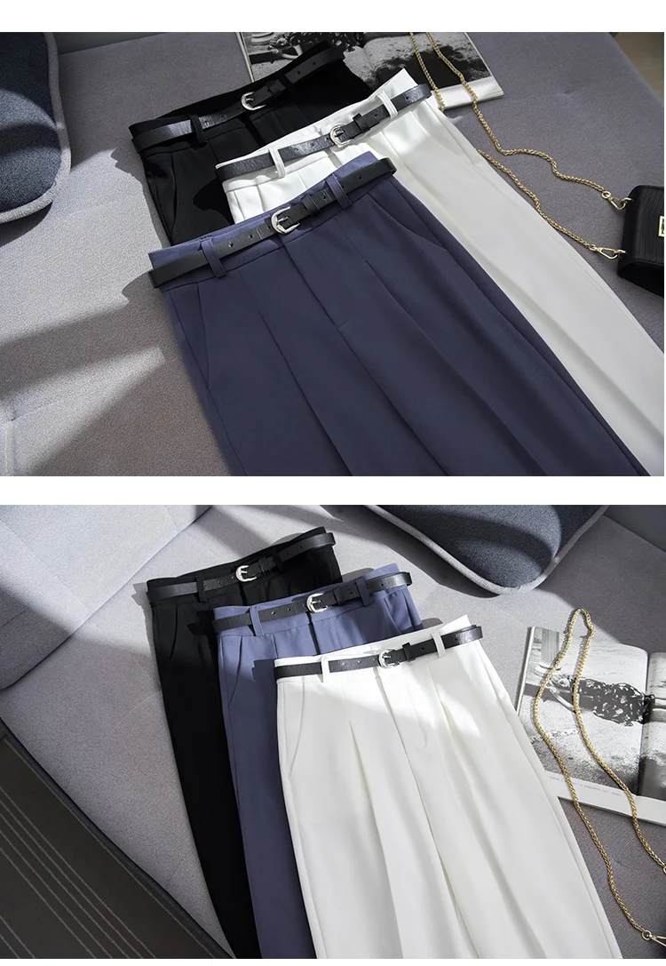 

Vintage Elegant Harem Pants Women Solid Ol Office Straight Trousers Mujer Chic High Waist Plus Size Pants White Black 2020