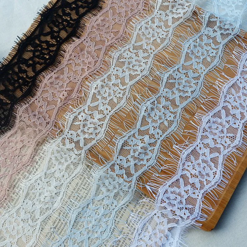 3meters/lot 6cm Width Colors Eyelash Lace Trim Fabric Flower DIY Crafts Wedding Dress Clothing Hair Material | Дом и сад