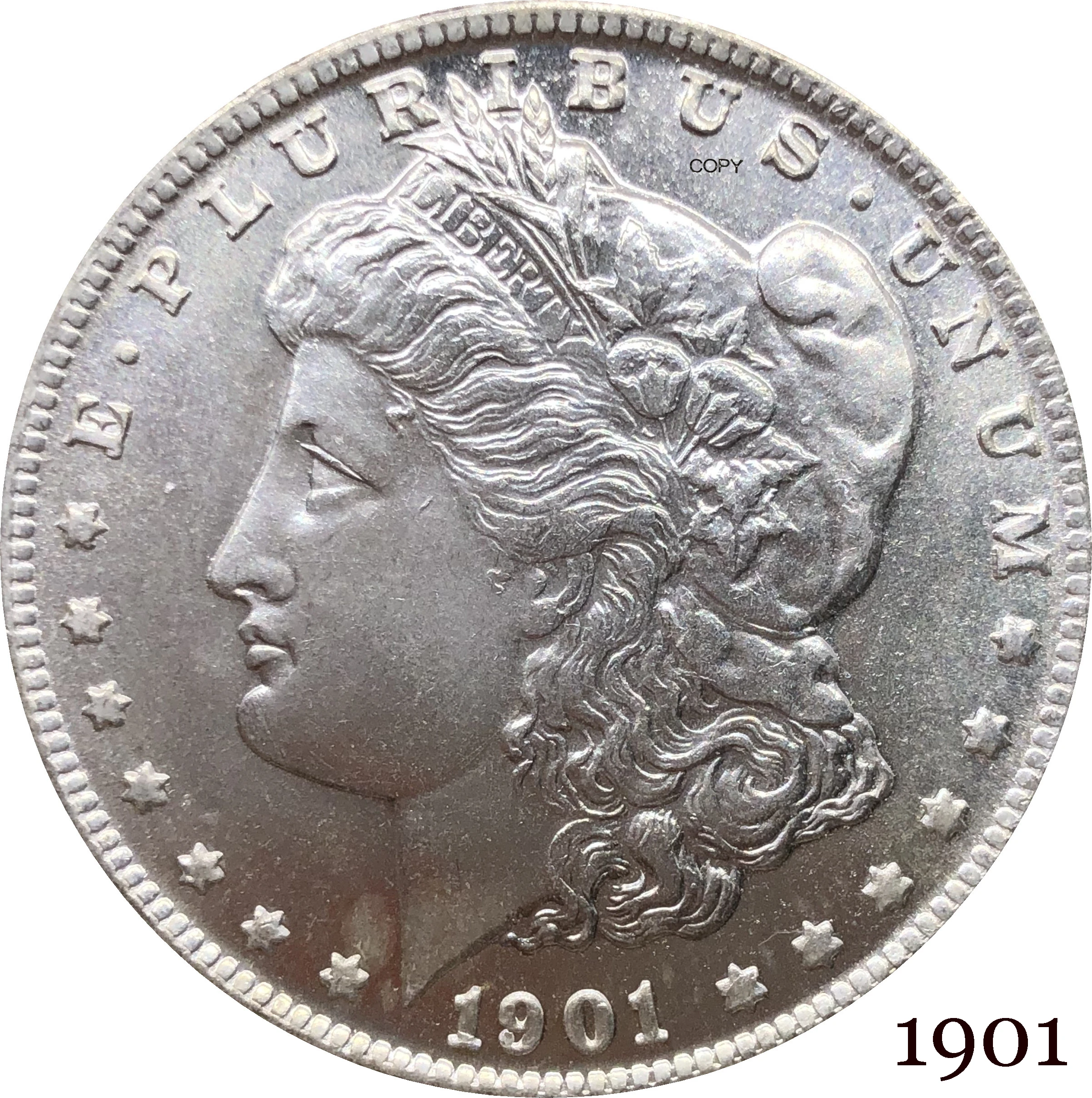 

Соединенные Штаты Америки 1901 Морган один доллар США Монета свобода мельница Посеребренная в Бог мы доверяем копия монеты