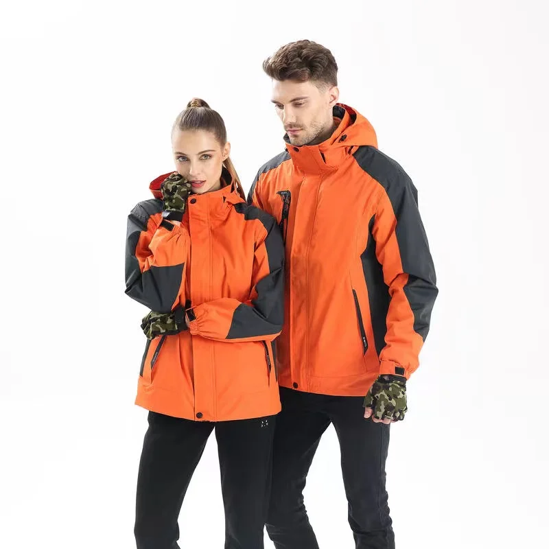 

Autumn and Winter Jackets For Men and Women Ski Jackets Stand-up Collar Long-Sleeved Plush Double-Layer Warm Jackets