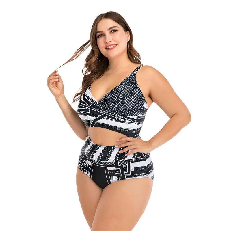 Высокое качество большой размер Женский комплект бикини L 4XL пуш ап купальник