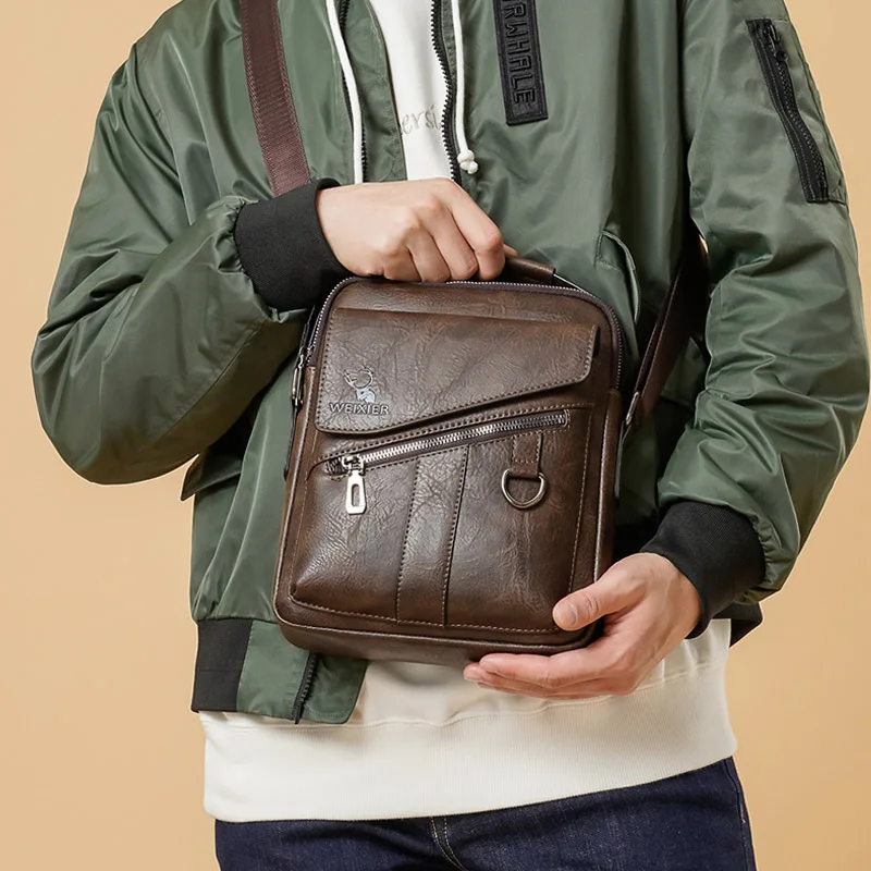 Повседневная мужская сумка через плечо винтажные деловые сумки из искусственной