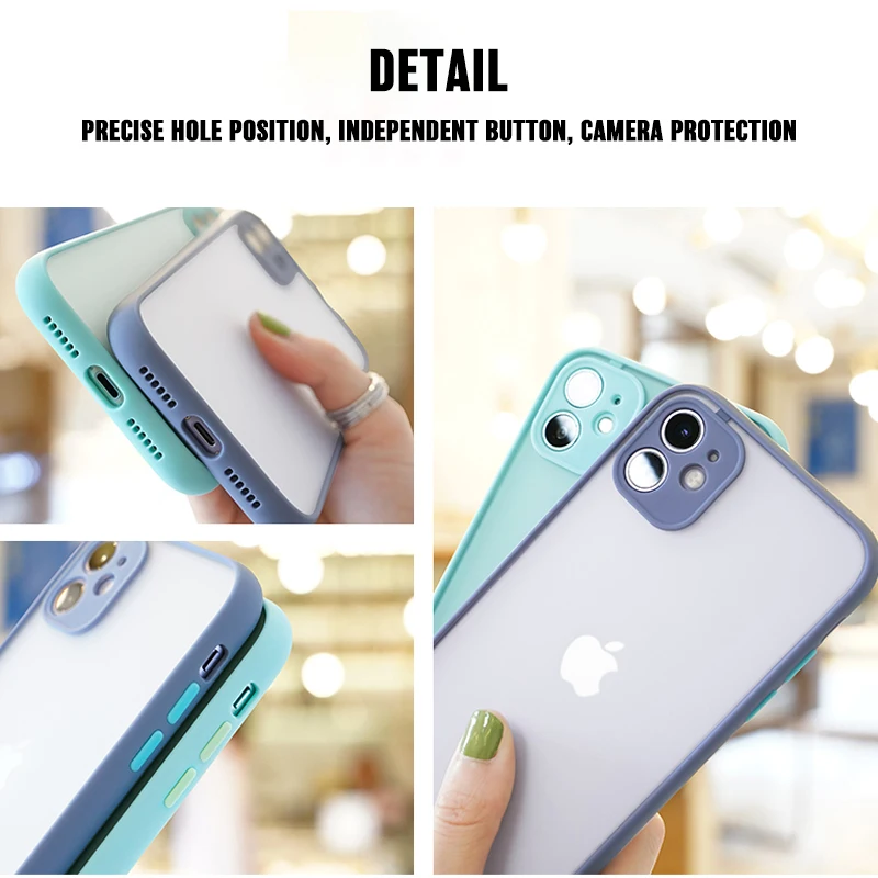 

Matte Transparent Case for iPhone 11 Pro 12Mini XS MAX XR 7 8Plus SE Case Soft Silicone Ultra Slim Thin Clear Cover Shockproof
