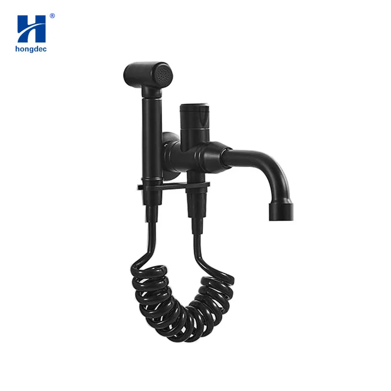 

Ручной распылитель для биде Hongdec Shattaf, черный туалет, набор опрыскивателей с пружинным шлангом