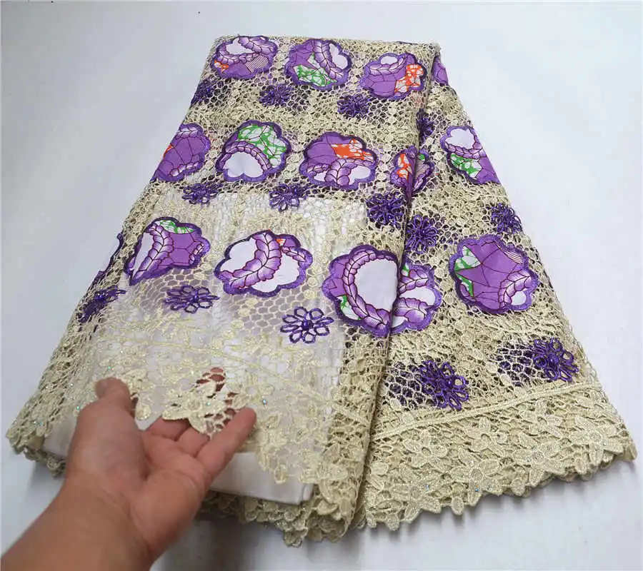 Высококачественная кружевная ткань 2019 восковой шнур Африканская новый кружева