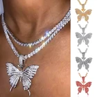 Цепочка с подвеской-бабочкой женская, выразительное ожерелье с кристаллами, модное Ювелирное Украшение для невесты, ожерелье с животными, чокеры, подарок на день Святого Валентина