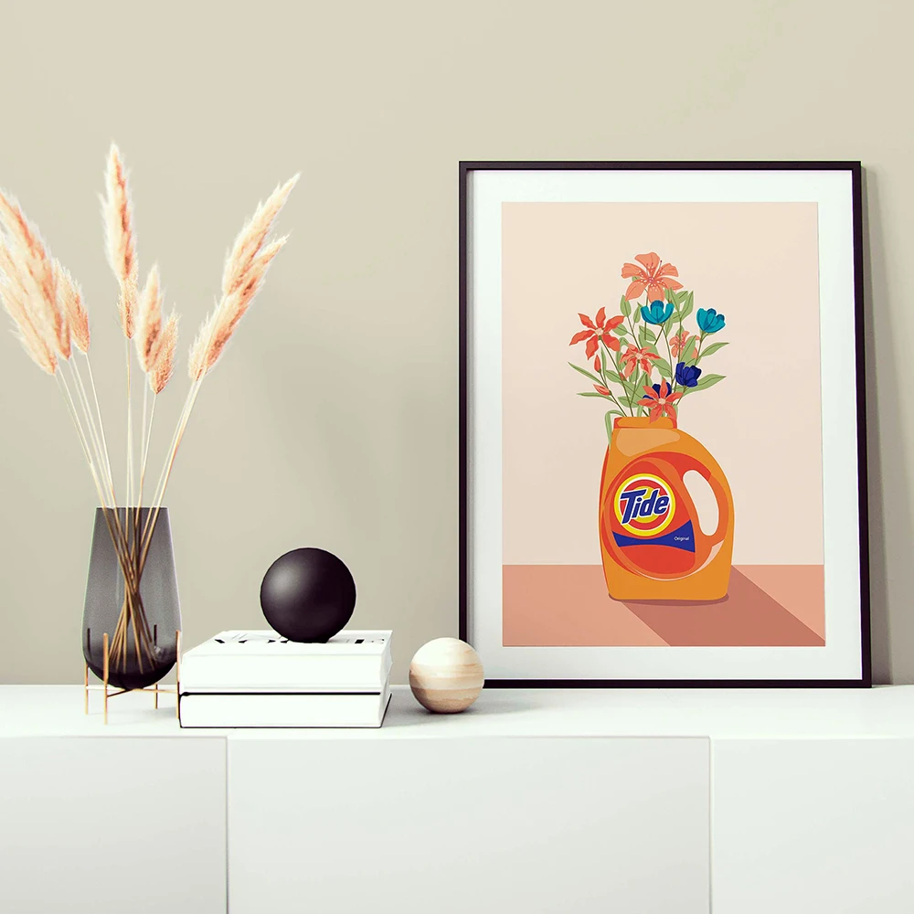 Стирка Смешные пастельные цвета настенная Картина на холсте в скандинавском