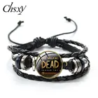 Популярный кожаный браслет CHSXY Ходячие мертвецы, Неган, триллер, ТВ-серия, художественные стеклянные купольные браслеты, аксессуары для поклонников, подарки