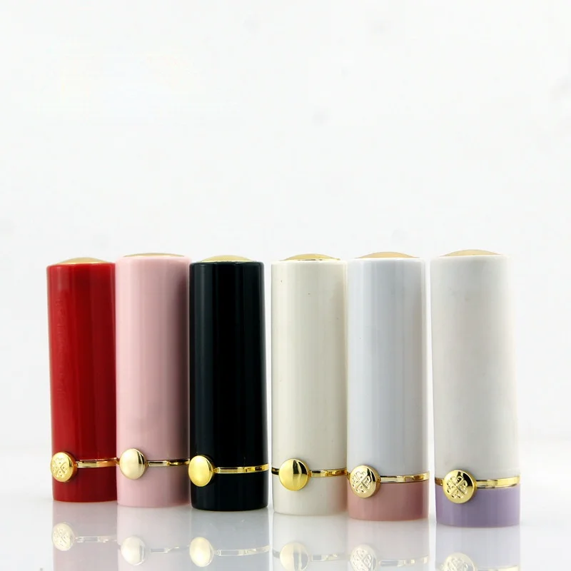 

2021 new round buckle lipstick tube diy homemade moisturizing lip tube multicolor lip gloss container can be customized logo
