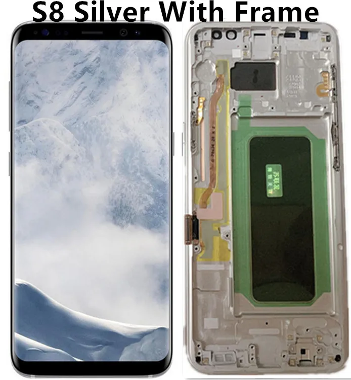 S8 Silver With Frame ЖК-дисплей для samsung Galaxy S8, ЖК-дисплей S8 plus, G950, G950F, G955fd, G955F, G955, с тенью, с сенсорным экраном, оцифровать - Цвет: S8 Silver With Frame