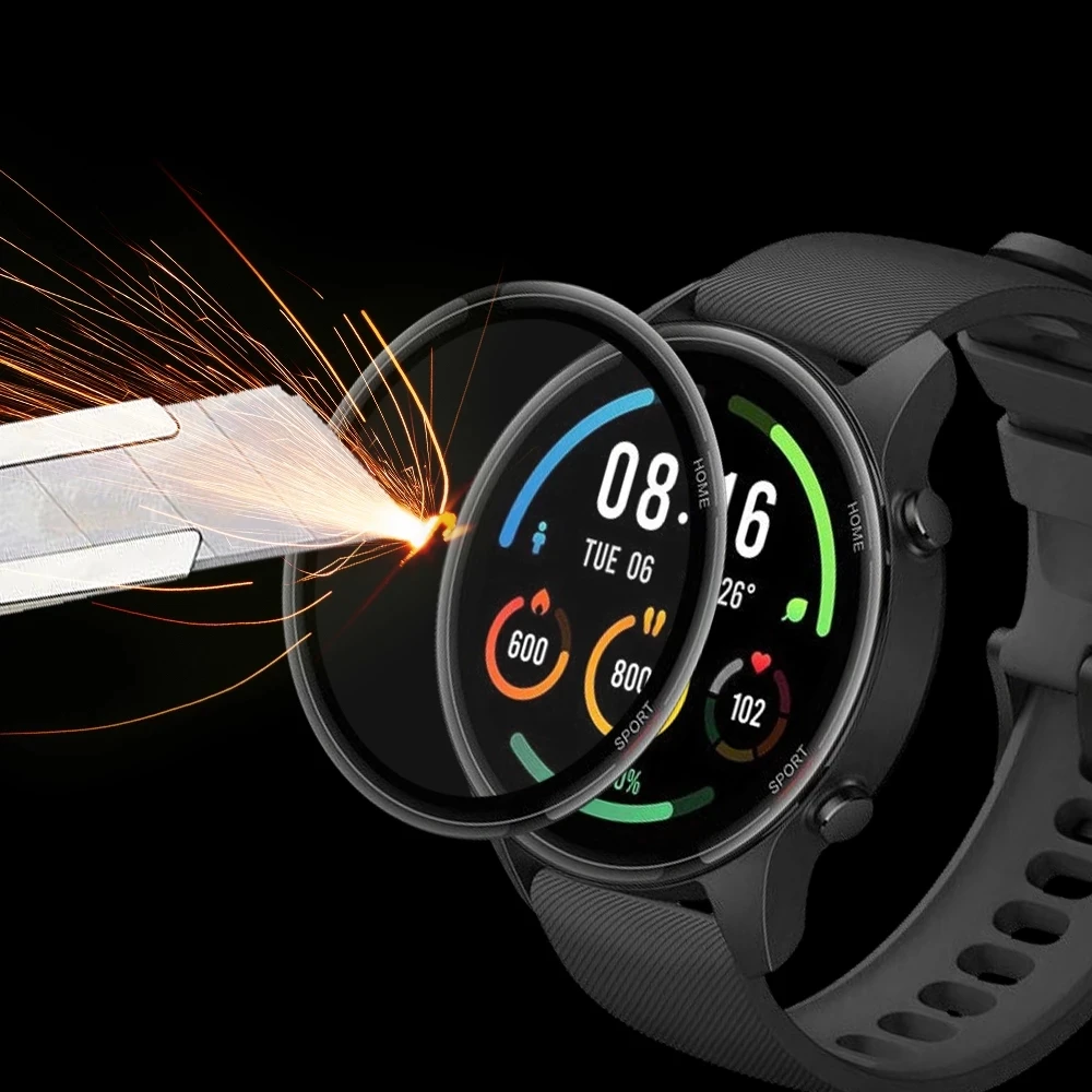 Soft Fibre Glass Protective Film Cover For Xiaomi Mi Watch Color sports version For Xiaomi Full Screen Protector Case