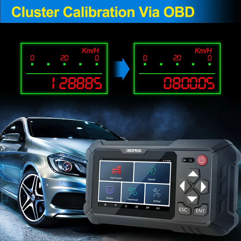 OBDPROG M500 OBD2 сканирующий инструмент для двигателя кластер Регулировка