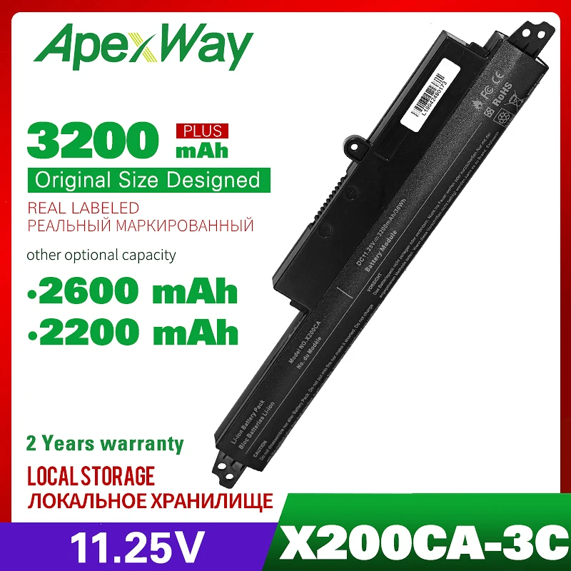 3cell 11 25 V Аккумулятор для ноутбука ASUS X200CA X200M X200MA X200LA 6 &quotA31N1302 A31LM2H A31LM9H A3INI302 1566