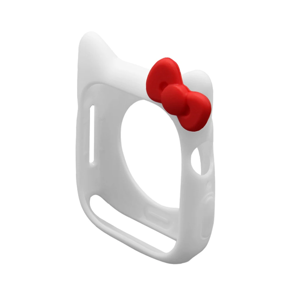 Силиконовый чехол для Apple Watch, чехол 5, 4, 44 мм, 40 мм, мультяшный чехол hello kitty для iWatch 3, 2, 1, 38 мм, 42 мм, защитный чехол