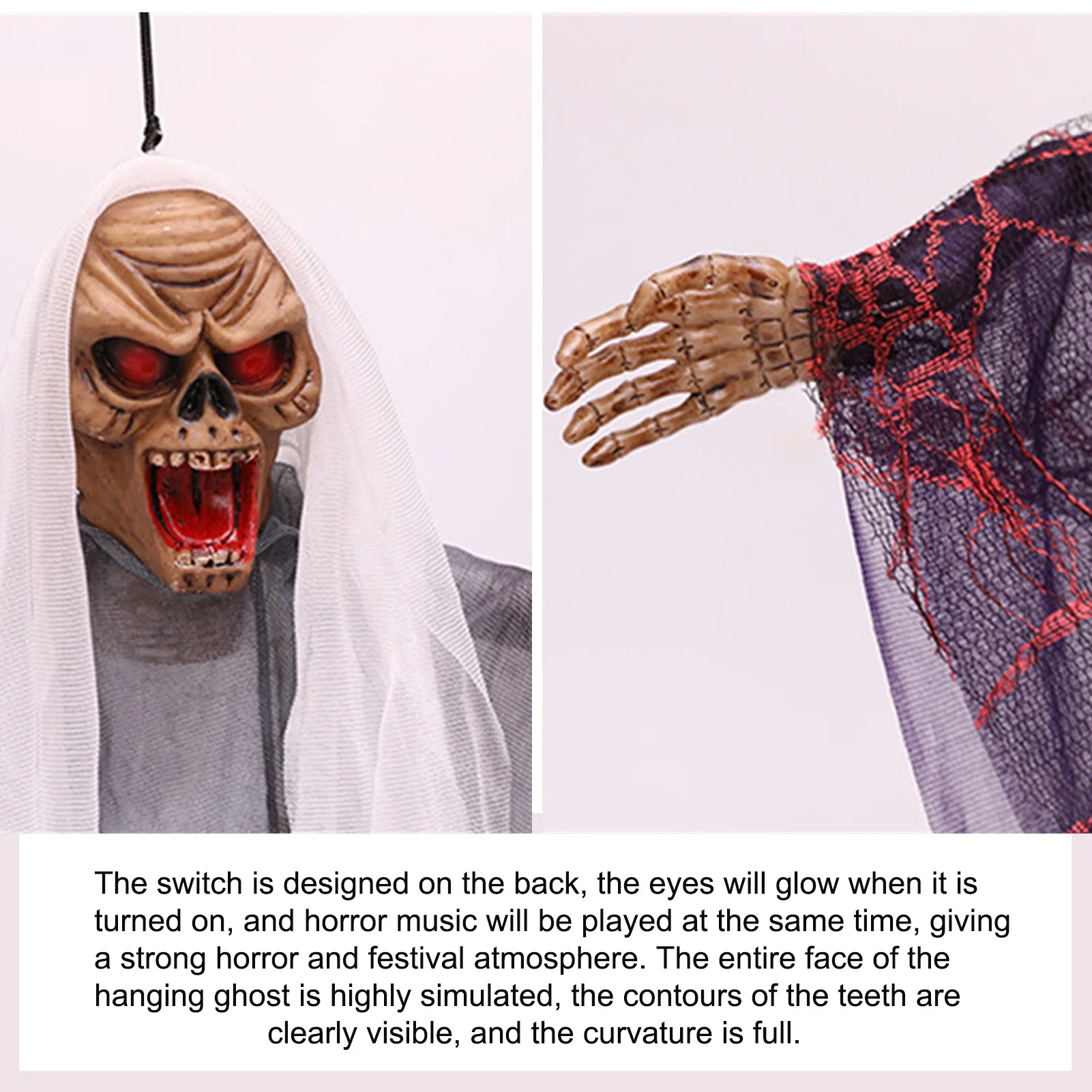 Horror Grim Reaper Hanging Ghost Halloween Decorations Accessories Props Haunted House Bar Club Party Scary Decoration Prop | Дом и сад