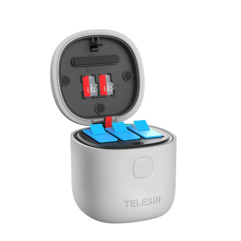 

Portabl IP54 Waterproof 3-Slot TF Card Storage/Reader Battery Fast Charging Charger Box For GoPro Hero 9