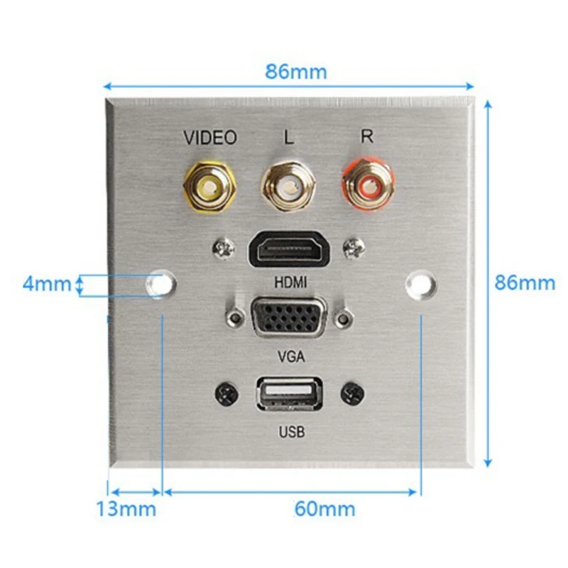 Настенная настольная панельная розетка из алюминиевого сплава мультимедийная