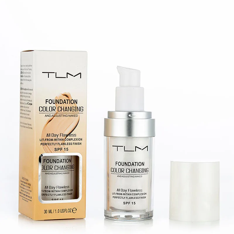 

TLM 30ml Temperature Change Complexion Liquid Foundation Cream Concealer Hydrating Makeup Coverage Base Cosmetics Primer TSLM1