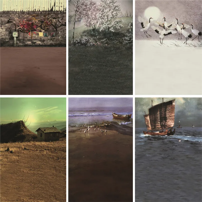 Виниловый фон Nitree реквизит для фотосъемки картина маслом в стиле ретро морской