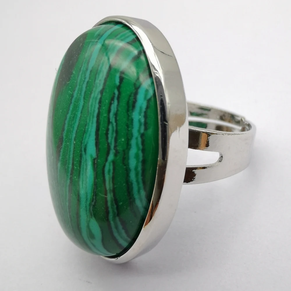 Green Malachite Лабрадорит унакит эпидот Howlite Родонит Howlite камень Сердолик Овальный драгоценный камень палец кольцо Размер 8 ювелирные изделия для женщин подарок 1 шт - Цвет основного камня: Green Malachite