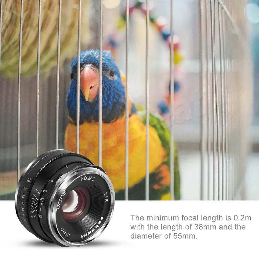 Объектив Pergear 25 мм f1.8 Prime для всех серий Sony E Mount Fuji Micro 4/3 Camera A7 A7II A7R A6500 A6300 A6400 |