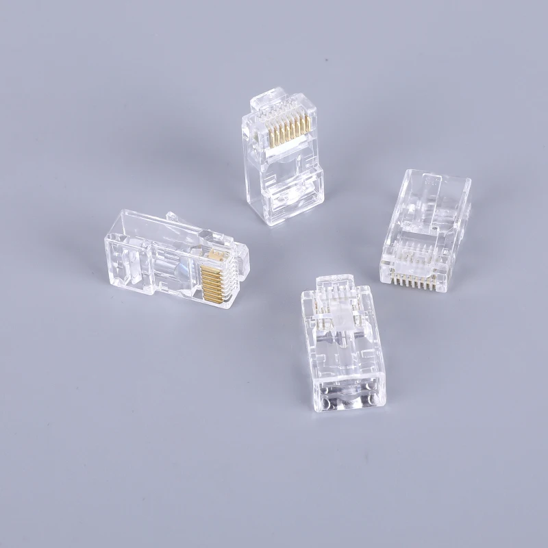 Разъем RJ45 6U 100 шт. позолоченный для прохождения через Ethernet-кабели сетевой модуль