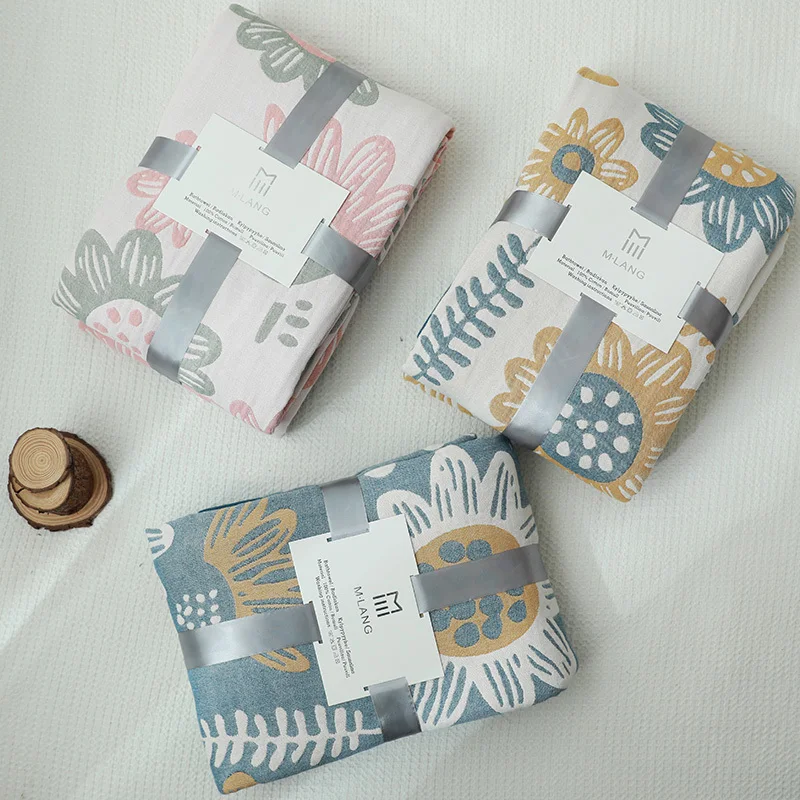 

5 Layers Cotton Breathable Gauze Towel Blanket Summer Air-conditioning Quilt Blanket Soft Cozy Home Travel Cover Blanket