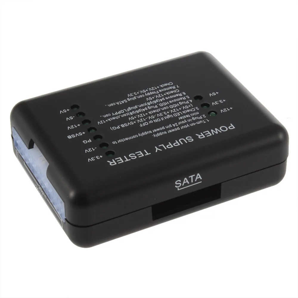 Тестер питания Checker светодиодный 20/24 Pin для PSU ATX SATA HDD измеритель измерения PC Compute