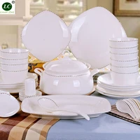 tableware first level 56pcs high quality bone china tableware plates bowls set
