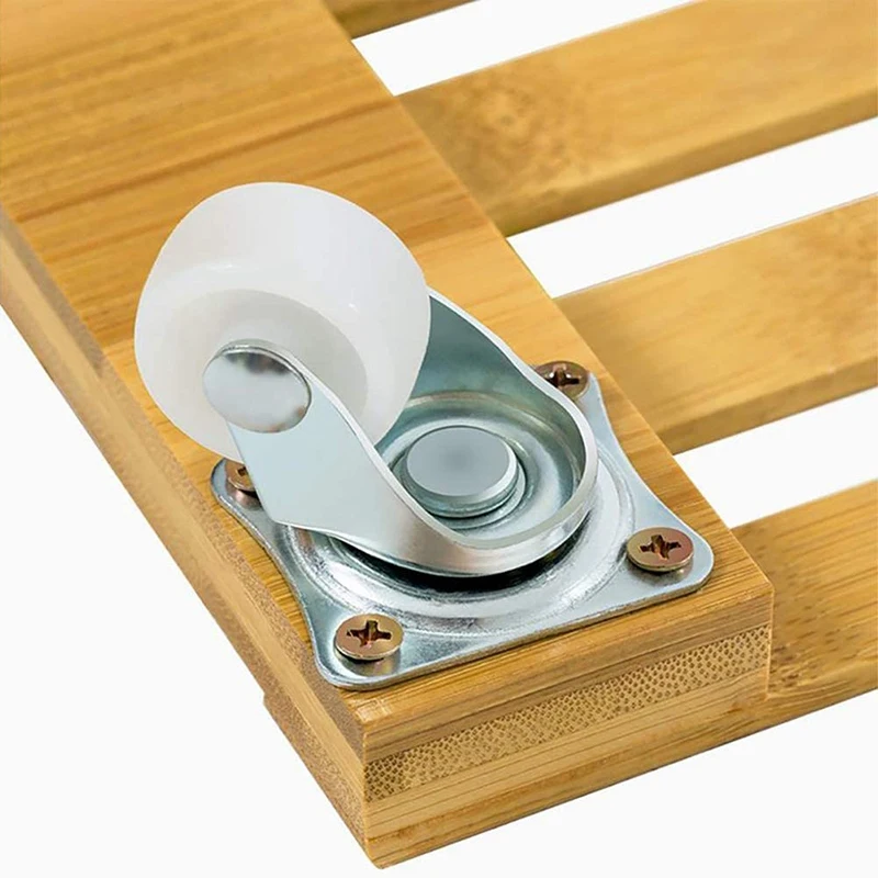 

Bamboo Plant Stand with Wheels, Mobile Flower Pot Mover Roller for Patio Outdoor Heavy Duty Plant Caddy 2Pcs