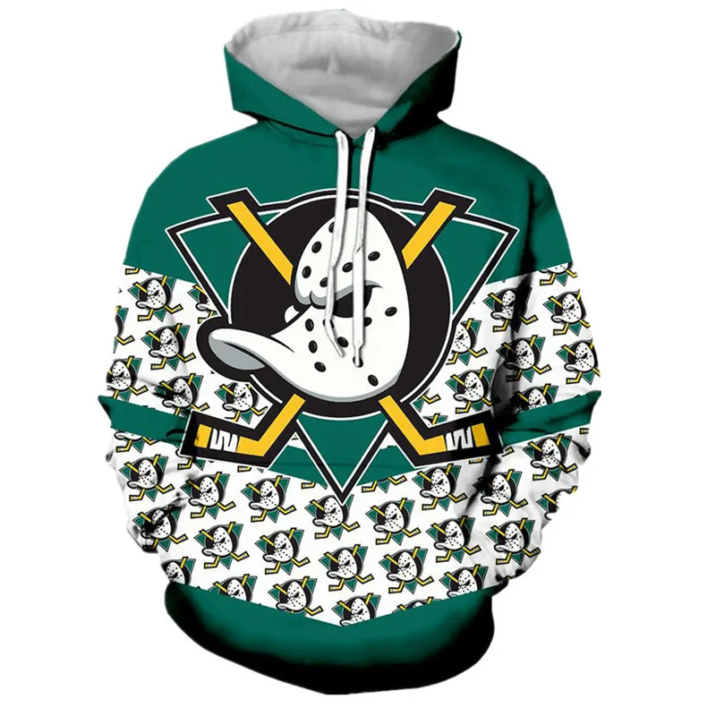 

Duck Fighter Hockey Women's Hockey Popular Movie Stick Helmet Hoodie New Cotton T-Shirt