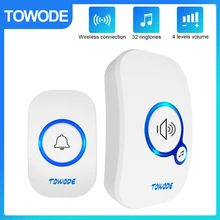 TOWODE Home Wireless Doorbell 433Mhz Welcome Friend Smart Doorbell 150Meters Long Distance 32 Songs 